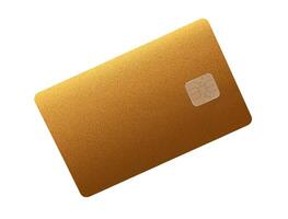 Bank card with chip in golden and yellow tones, showcasing secure financial transactions. Modern, photo
