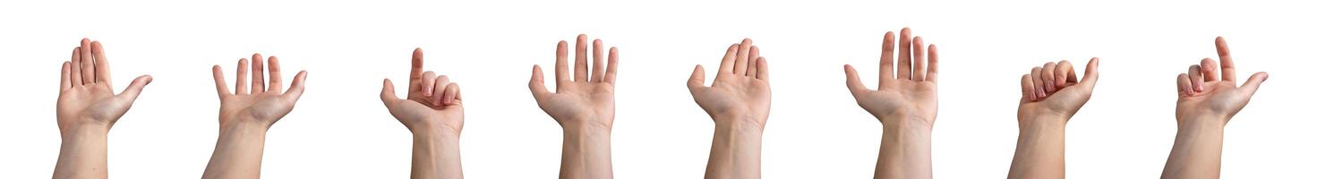 Hand with fingers open and pointing, inviting attention or help in a delicate, elegant gesture. Neat photo