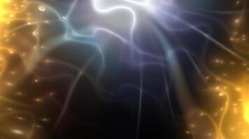 Luminous light beams radiating from glowing central core, expanding with ethereal energy and creating vibrant, mystical visual effect against celestial background. video