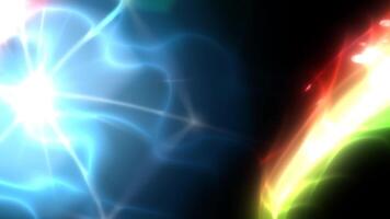 Colorful light streaks are flowing on a dark background, creating a mesmerizing abstract visual. video