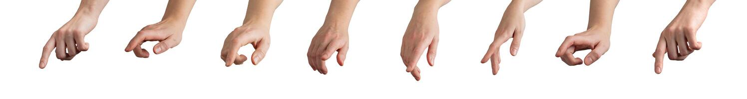 Hand pointing down. Finger in relaxed pose showing gesture to indicate, tap, touch, guide or select photo