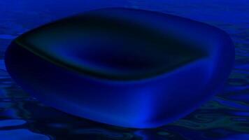 Dark Blue Rounded Cube, Floating Background, Liquid Metal, Elegant Template, Reflection, Colors video
