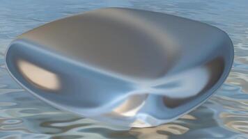 Aqua Rounded Cube, Floating Background, Liquid Metal, Elegant Template, Reflection, Colors video