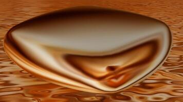 Sandy Brown Rounded Cube, Floating Background, Elegant Template, Liquid Metal, Colors, Reflection video