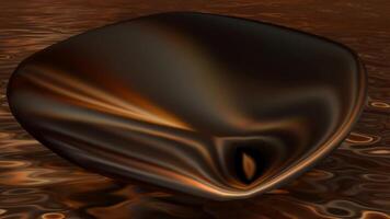 Brown Rounded Cube, Floating Background, Liquid Metal, Elegant Template, Reflection, Colors video