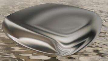 Silver Rounded Cube, Floating Background, Elegant Template, Liquid Metal, Colors, Reflection video
