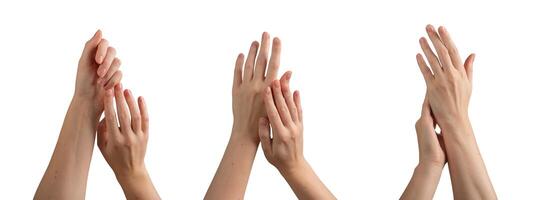 Hands with a clean, neat manicure, showcasing soft, healthy skin and delicate fingers. Elegant and photo
