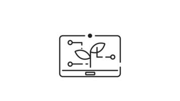 Smart farming dashboard icon animation. Smart farming dashboard tablet displays plant connected to data nodes for optimized growth. Suitable for agricultural technology concepts and futuristic farming video