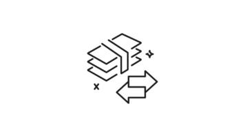 Cash flow line animation. Stack of money with double arrows showcasing a financial transaction symbol, ideal for finance, investment, banking concepts in presentations or web designs. Motion graphic video