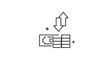 Cash flow line animation. Money transfer fluctuating up and down. Suitable for financial websites, banking presentations, investment articles, concept of economic instability. Motion graphic video