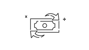 Cash flow line animation. Simple illustration showing money transfer process between two devices. Perfect for financial and bankingrelated designs, websites, and presentations. Motion graphic video