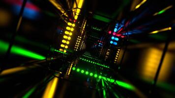 Multicolor Cyber Portal with Neon Along The Dots Background VJ Loop in 4K video