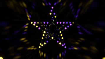 Purple and Yellow Disco Glow in The Star Shaped Tunnel Background VJ Loop in 4K video