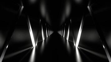 White Endless Tunnel with Neon Light Movement in Zigzag Background VJ Loop in 4K video