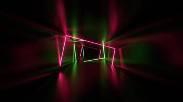 Pink and Green Fantasy Tunnel of Neon Sections Background VJ Loop in 4K video