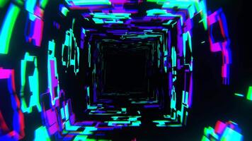 Turquoise and Purple Framework of Changing Abstract Forms Background VJ Loop in 4K video