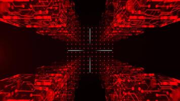 White and Red Fantastic Neon Cyber Techno Frame Background VJ Loop in 4K video