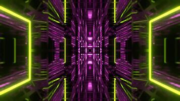 Light Green and Pink Endless Tunnel Into Digital Background VJ Loop in 4K video