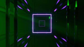 Puple and Green Neon Abstract Strobe Fantasy Corridor Background VJ Loop in 4K video