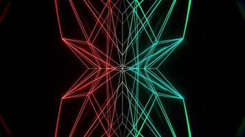 Turquoise and Red Abstract Moving Neon Lines Background VJ Loop in 4K video
