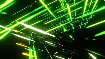 Green and Yellow Abstract Ray Neon Space Background VJ Loop in 4K video