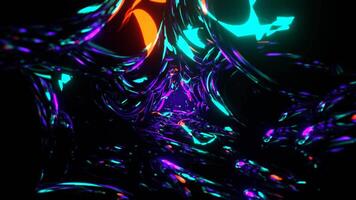 Turquoise Purple and Orange Abstract Fantasy Portal Beyond Perception Background VJ Loop in 4K video