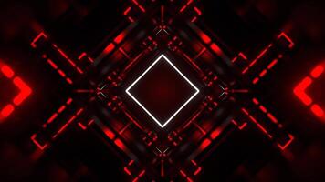 White and Red Neon Glowing Wireframe Space Background VJ Loop in 4K video
