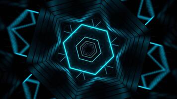 Cyan and Pink Mirror Neon Prism of Space Background VJ Loop in 4K video