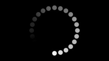 Loading circle animation. Round loading animation. White gradient dotted round loading. Loading animation. Transparent background video