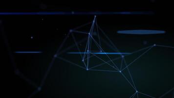 Abstract futuristic modern corporate background with plexus lines, dots and triangles, digital technologies, big data, high speed connection visualization. seamless looping video