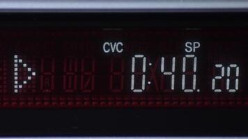 Counter in screen of a counting seconds and time with the symbol of play video