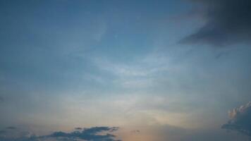 Twilight and dawn sky with cumulus cloud time lapse in an evening. video