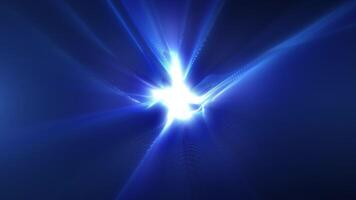 Digital futuristic tunnel or travel in time and space at high speed, moving bright neon lines. High-tech light corridor, warp speed, wormhole seamless loop video