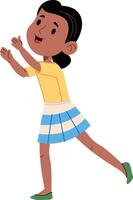 Girl Clapping in Joyful Pose vector