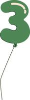 Number Three Shape Balloon vector