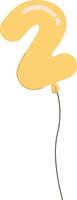 Number Two Shape Balloon vector