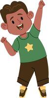 Happy Boy With Hand Up vector