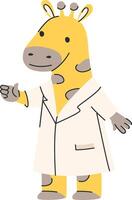 Giraffe in Lab Coat vector