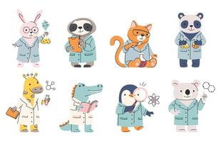 Animal Scientists in Lab Coats vector