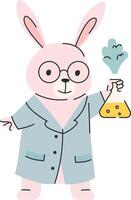 Scientist Rabbit with Flask vector