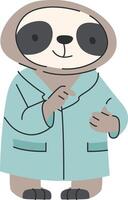 Sloth in a Cozy Robe vector