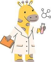 Giraffe Scientist in Lab Coat vector