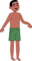 Smiling Boy in Swim Shorts vector