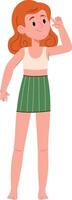 Smiling Happy Girl with Red Hair vector