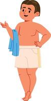 Man in Swim Shorts Relaxing vector