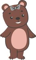 Adorable Bear Cub with Bow vector