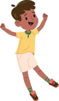 Joyful Boy Jumping in Air vector