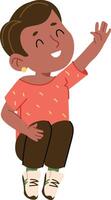 Smiling Child Waving Hand vector