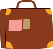 Retro Suitcase with Travel Stickers vector