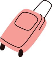 Rolling Suitcase with Handle Design vector